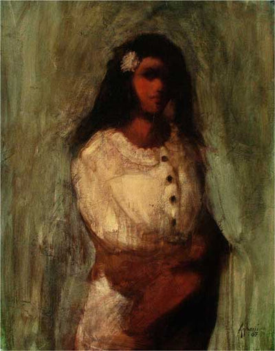 Woman with a White Flower